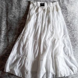 Womens white boho skirt
